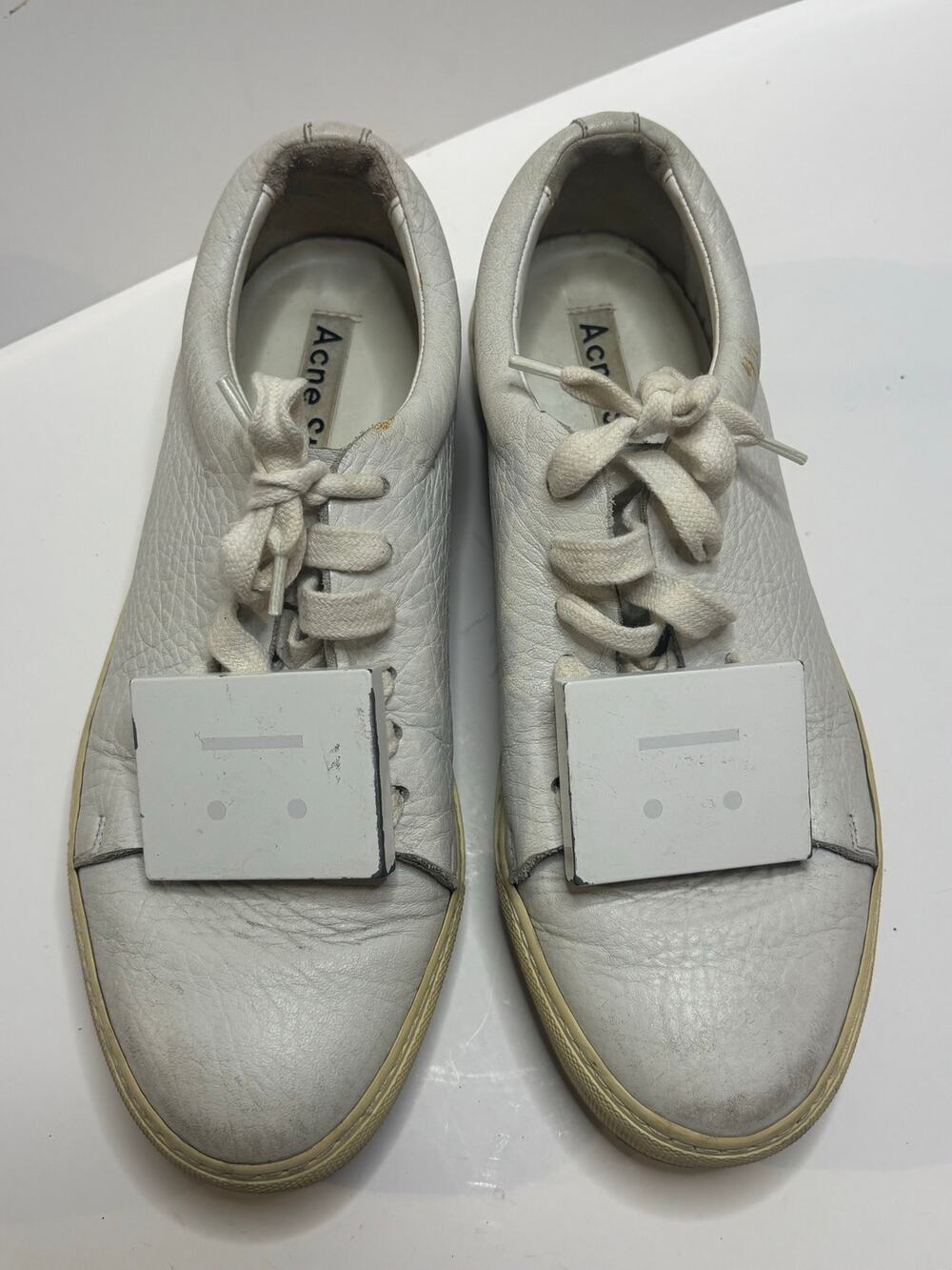 Acne Studios White Leather Sneakers Women’s EU 37 US 7 Lace Up Designer